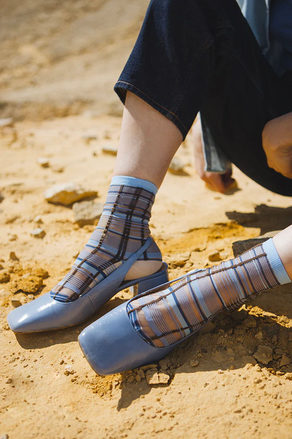 Transparent Socks Nevada Roads "Blue"