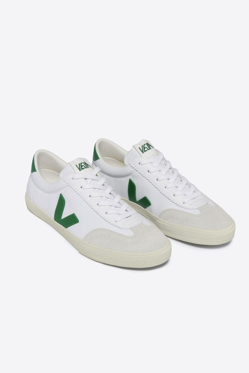 Volley White Emeraude Canvas Sneakers
