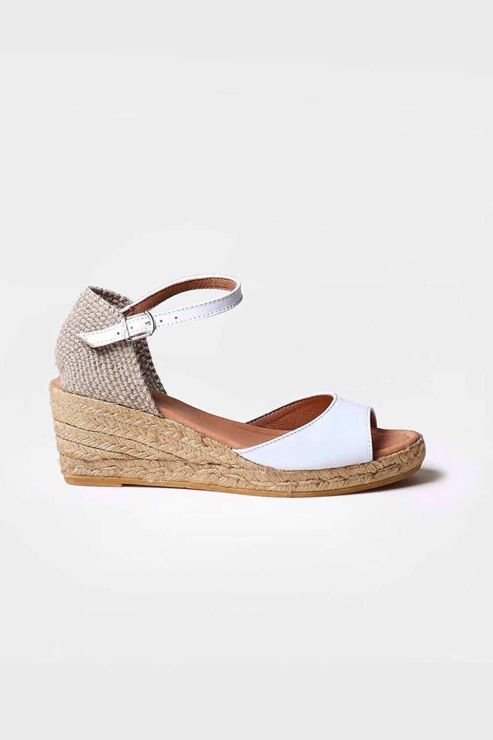 "Llivia P Blanc" Leather Wedge Espadrilles