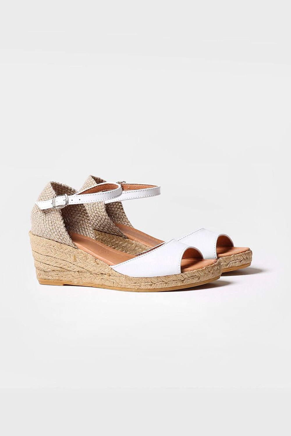 "Llivia P Blanc" Leather Wedge Espadrilles