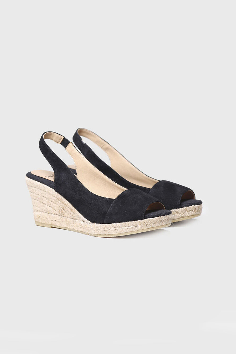 "Monza A Negre" Women's open wedge espadrilles