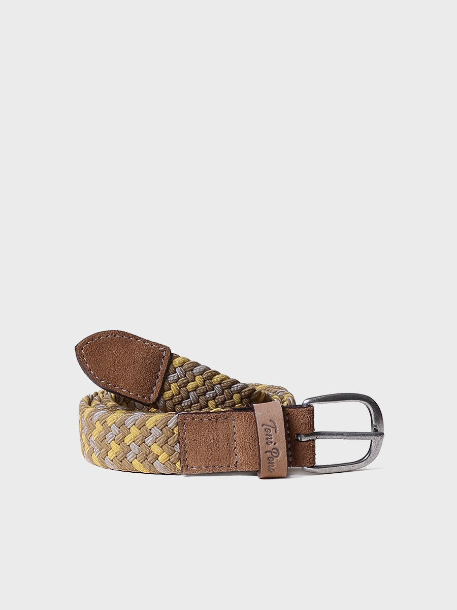 NADINA - Women's Ocre fabric and leather belt