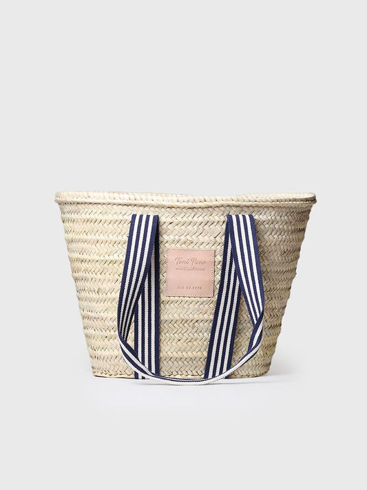 GANDIA - Basket bag in wicker and fabric handles