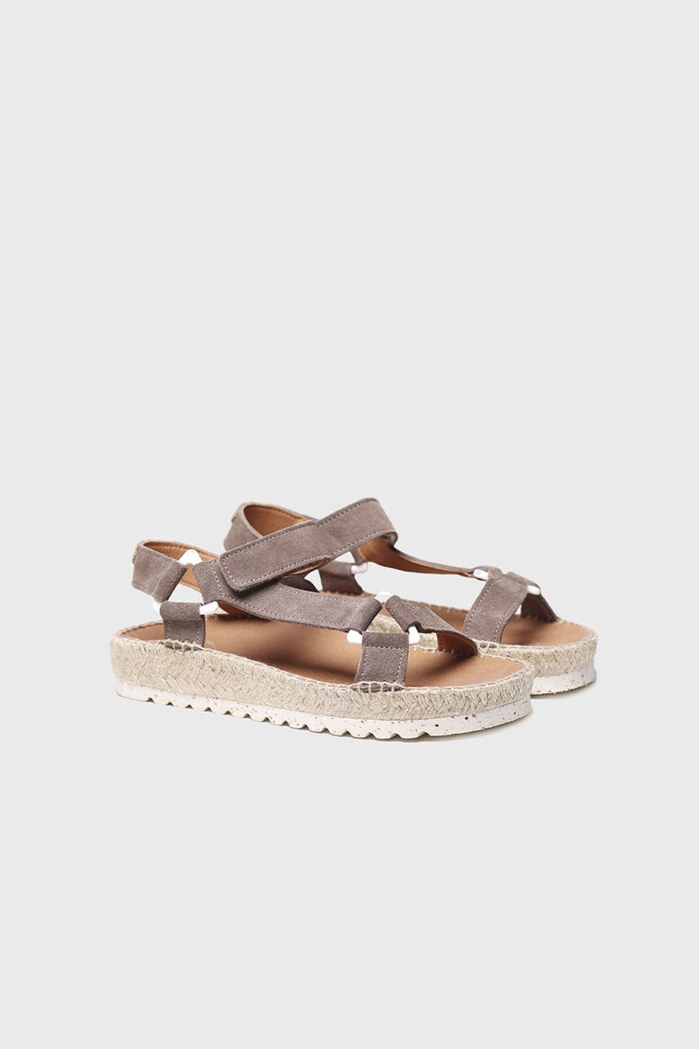 "BRIT A Taupe" Jute platform sandal