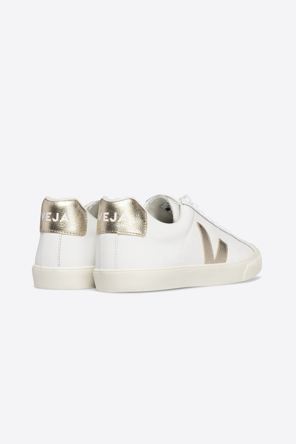 Esplar White Platine Lace-Up Leather Sneakers