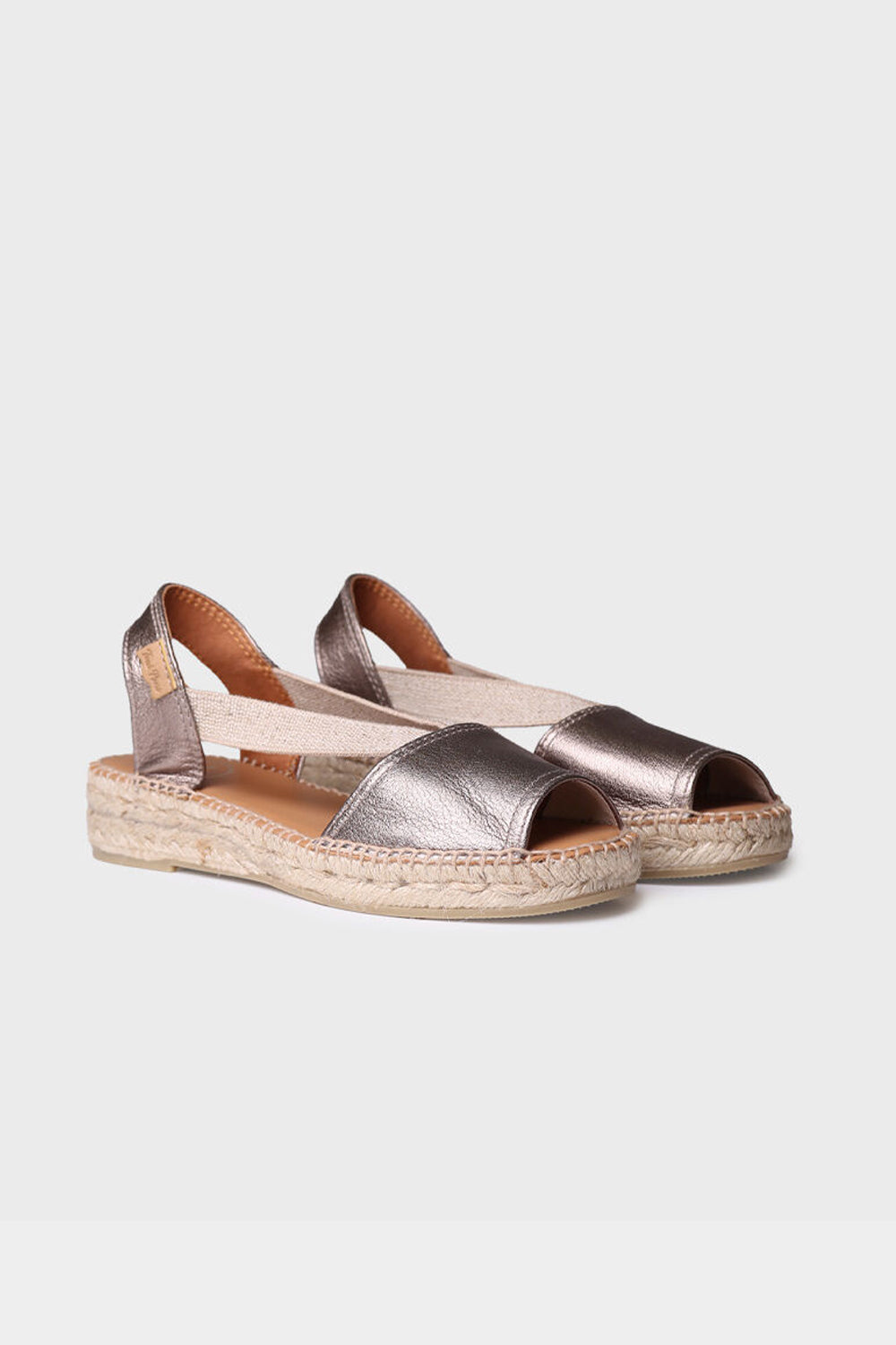 "Etna Bronze" Flat espadrille in white leather