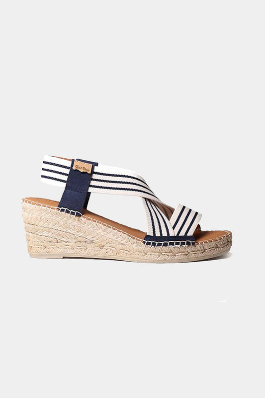 "Tina Cru Mari" 6cm Elastic Straps Wedge Espadrilles