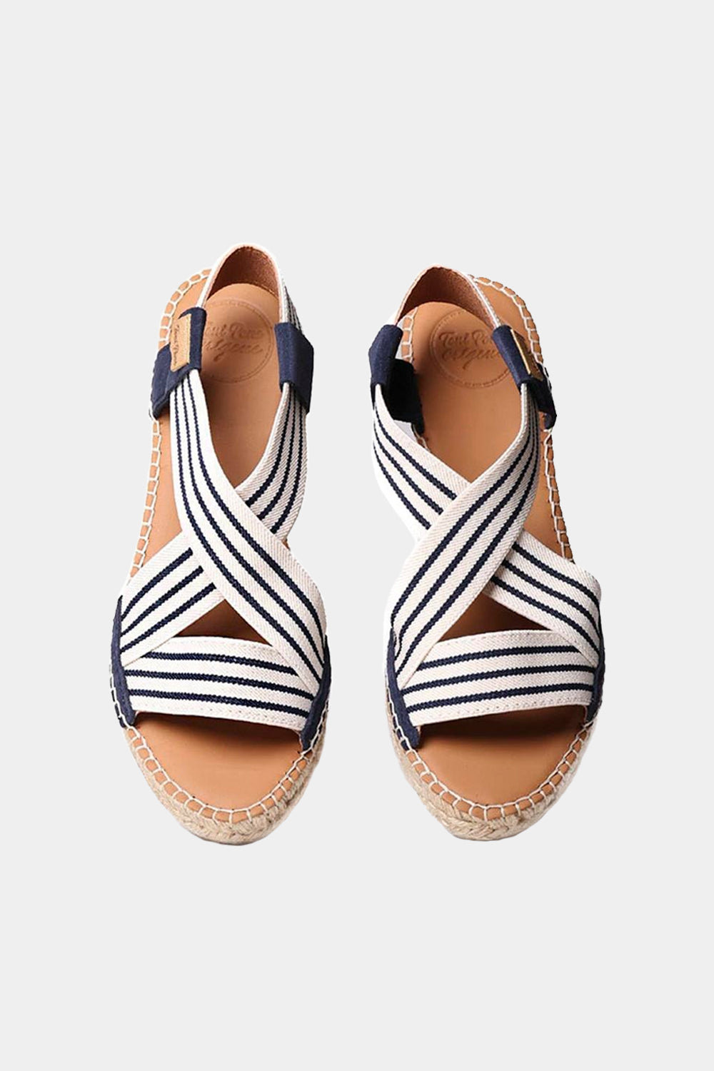 "Tina Cru Mari" 6cm Elastic Straps Wedge Espadrilles