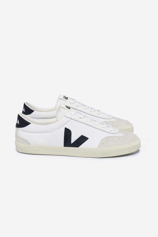Volley White Black Canvas Sneakers