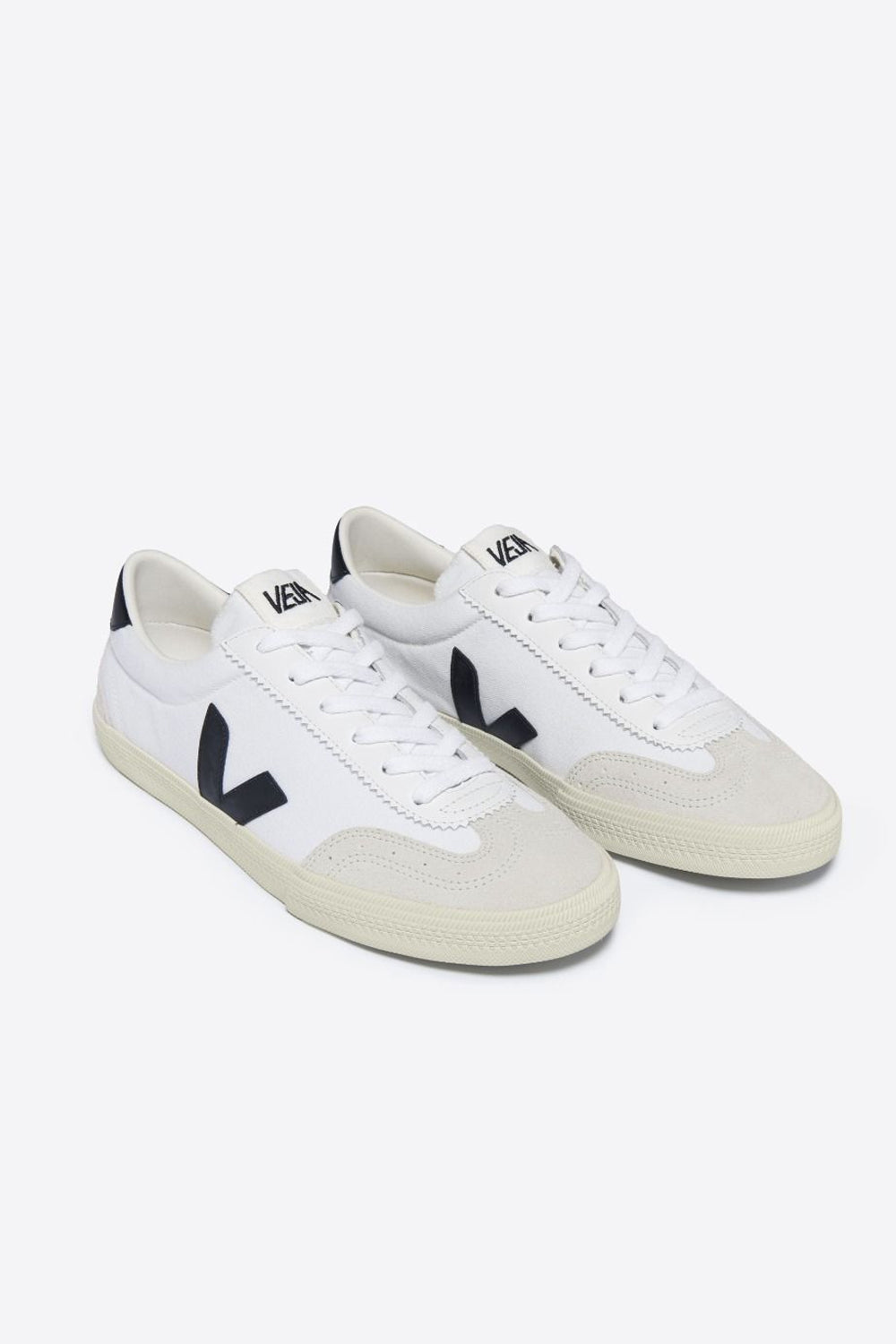 Volley White Black Canvas Sneakers