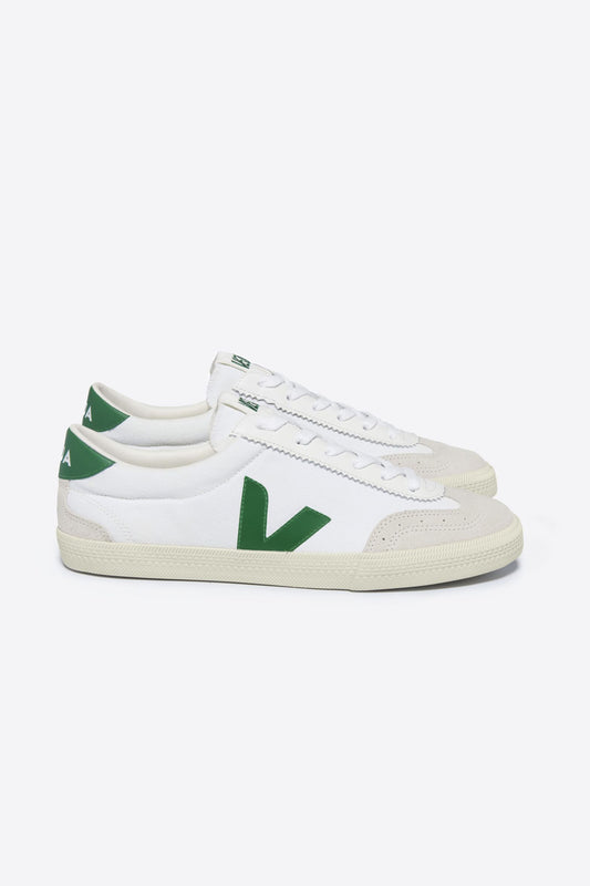 Volley White Emeraude Canvas Sneakers