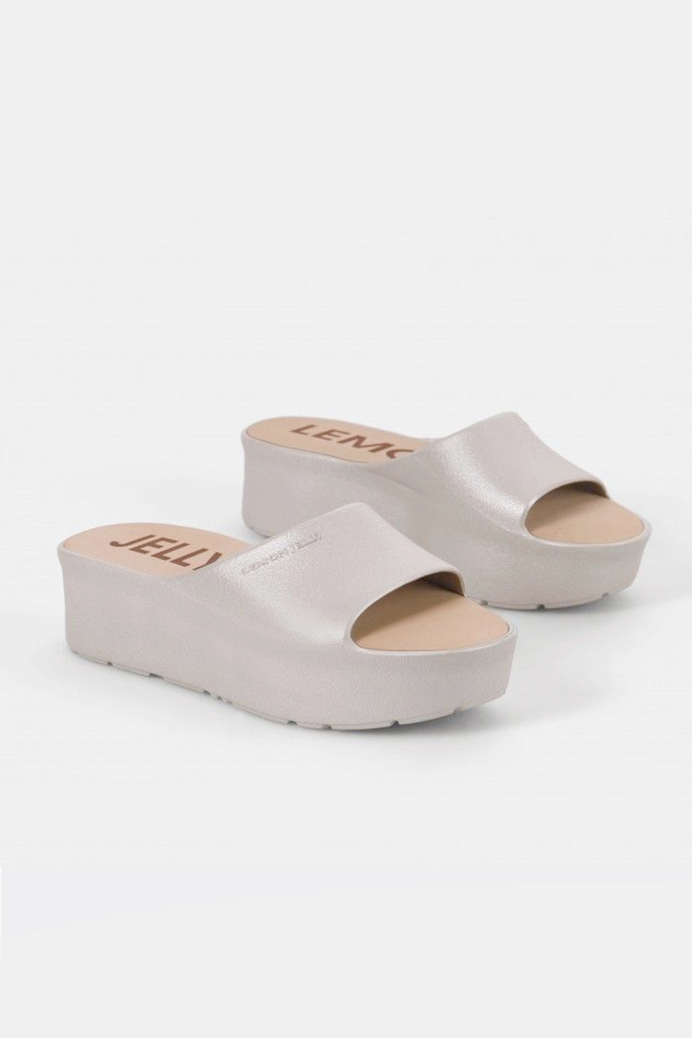 "Sunny" 5cm Grey Wedge Slides