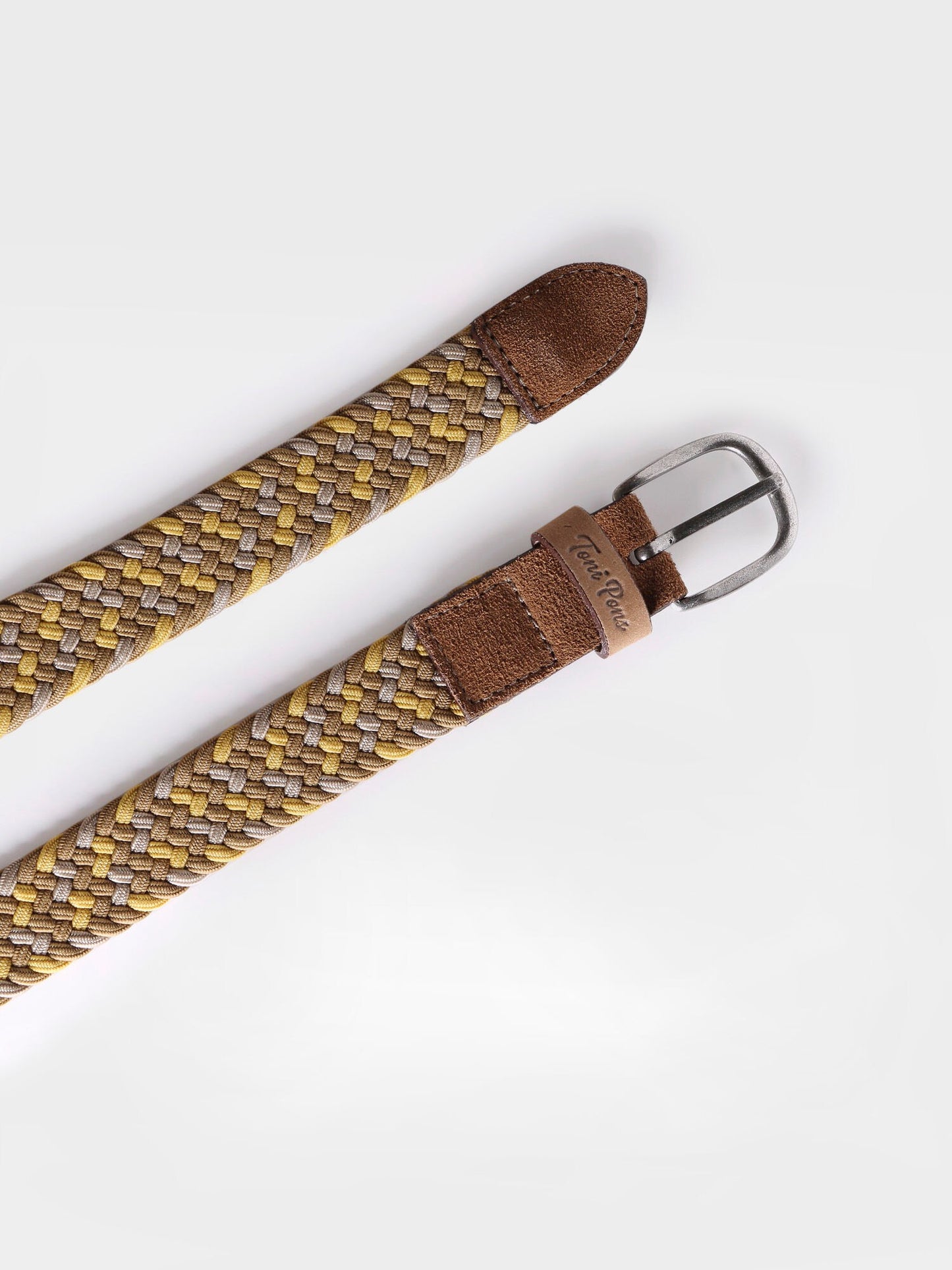 NADINA - Women's Ocre fabric and leather belt