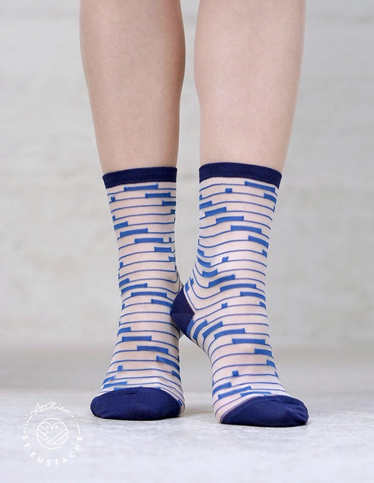 Transparent Socks Shinjuku Blue