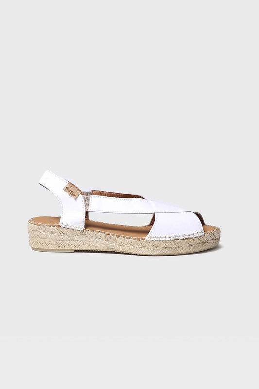 "ELDA P Blanc" jute cross sandal