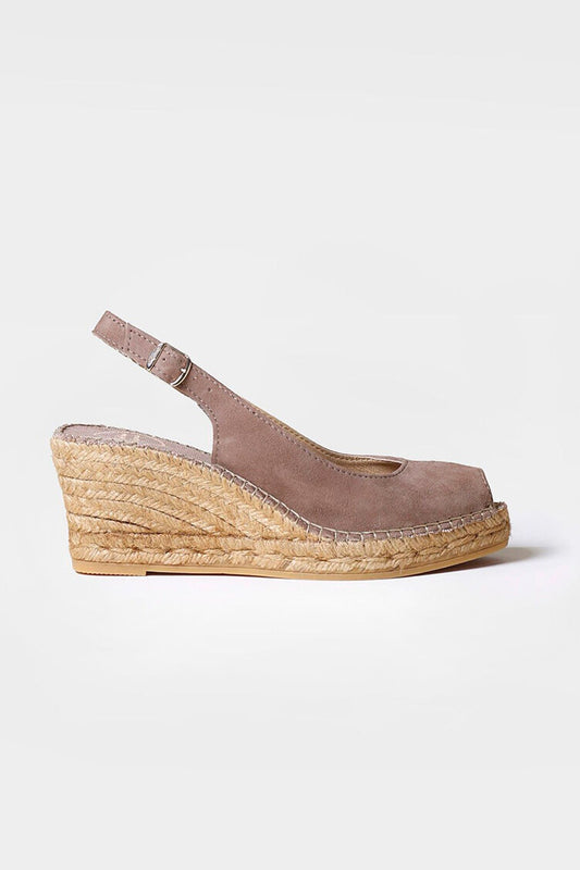"Calpe Taupe" Suede Wedge Espadrilles
