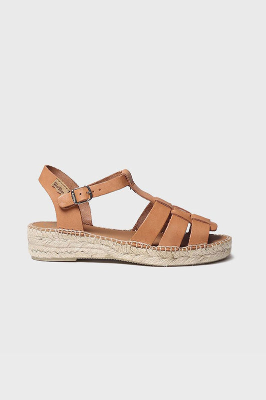 "EMMA Nougat" Flat crab sandals