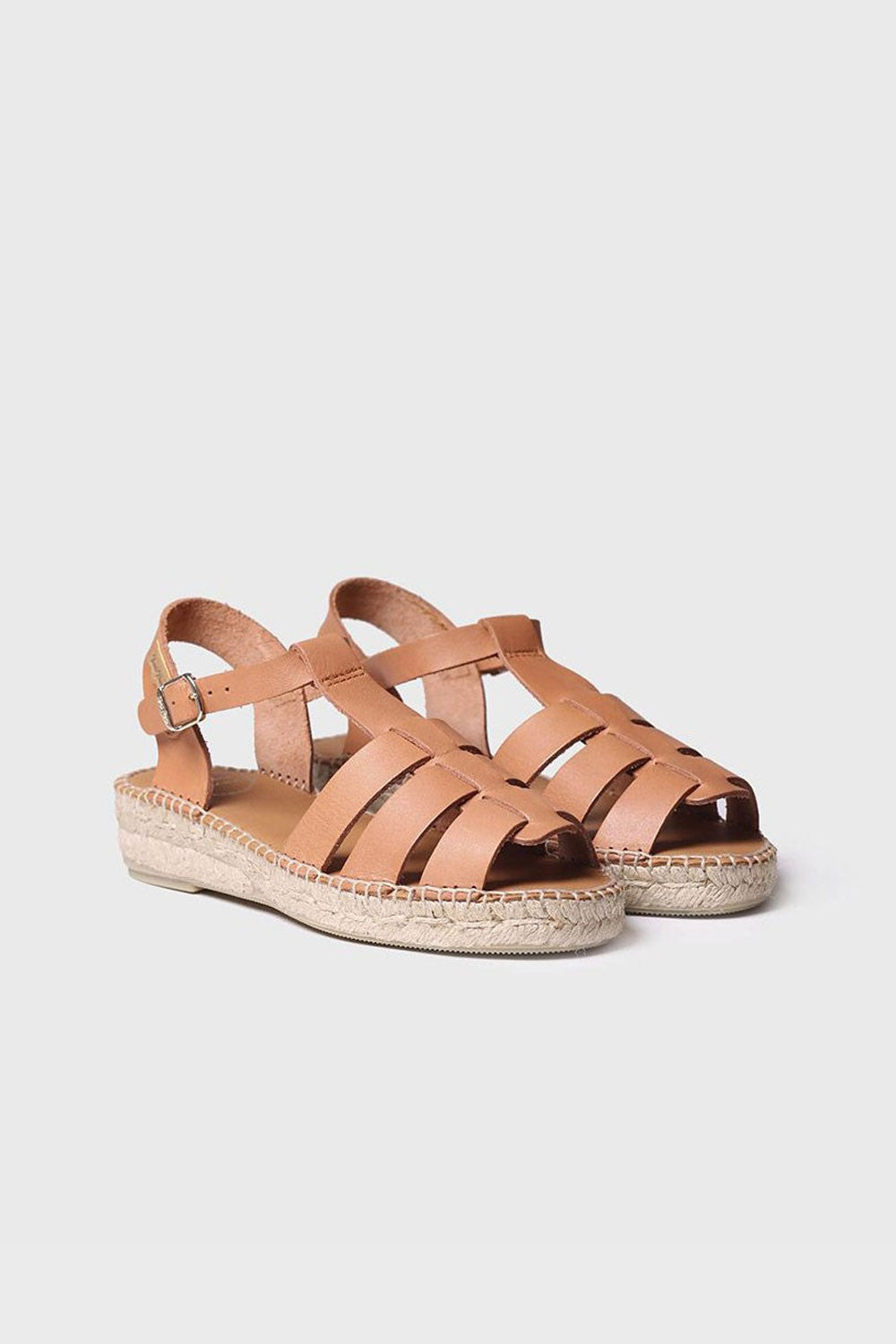 "EMMA Nougat" Flat crab sandals