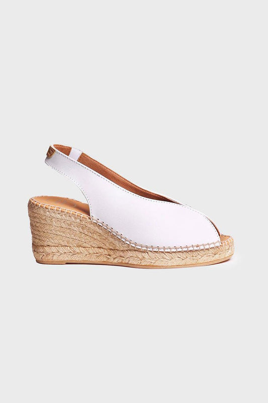 "LAILA P Blanc" Wedge peep toe espadrille