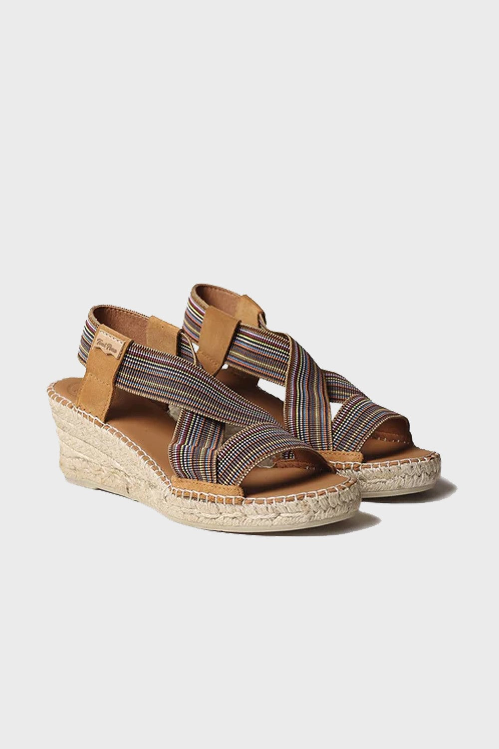 "Tina Cuiro" 6cm Elastic Straps Wedge Espadrilles