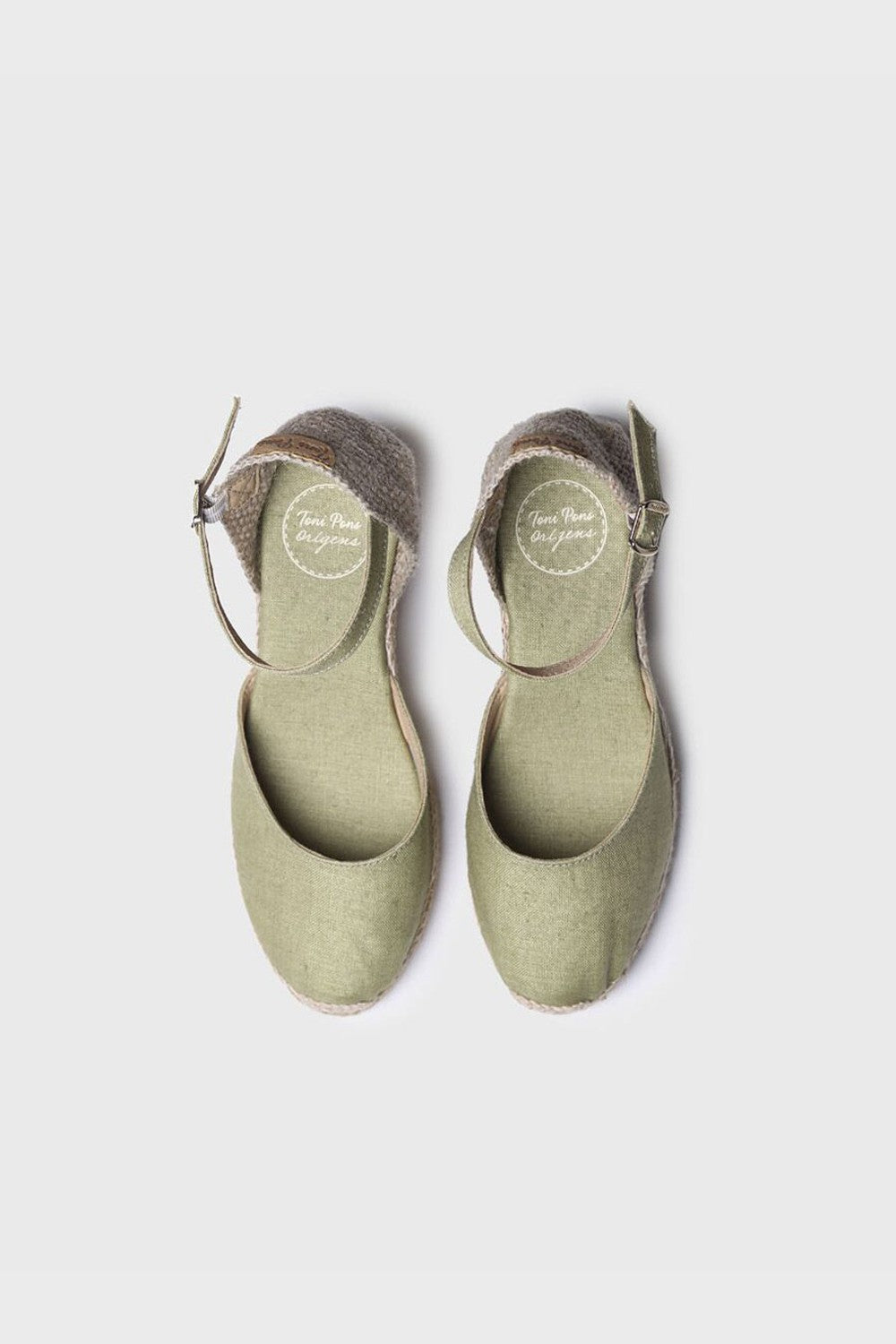 "Caldes Olive" 7cm Linen Fabric Wedge Espadrilles