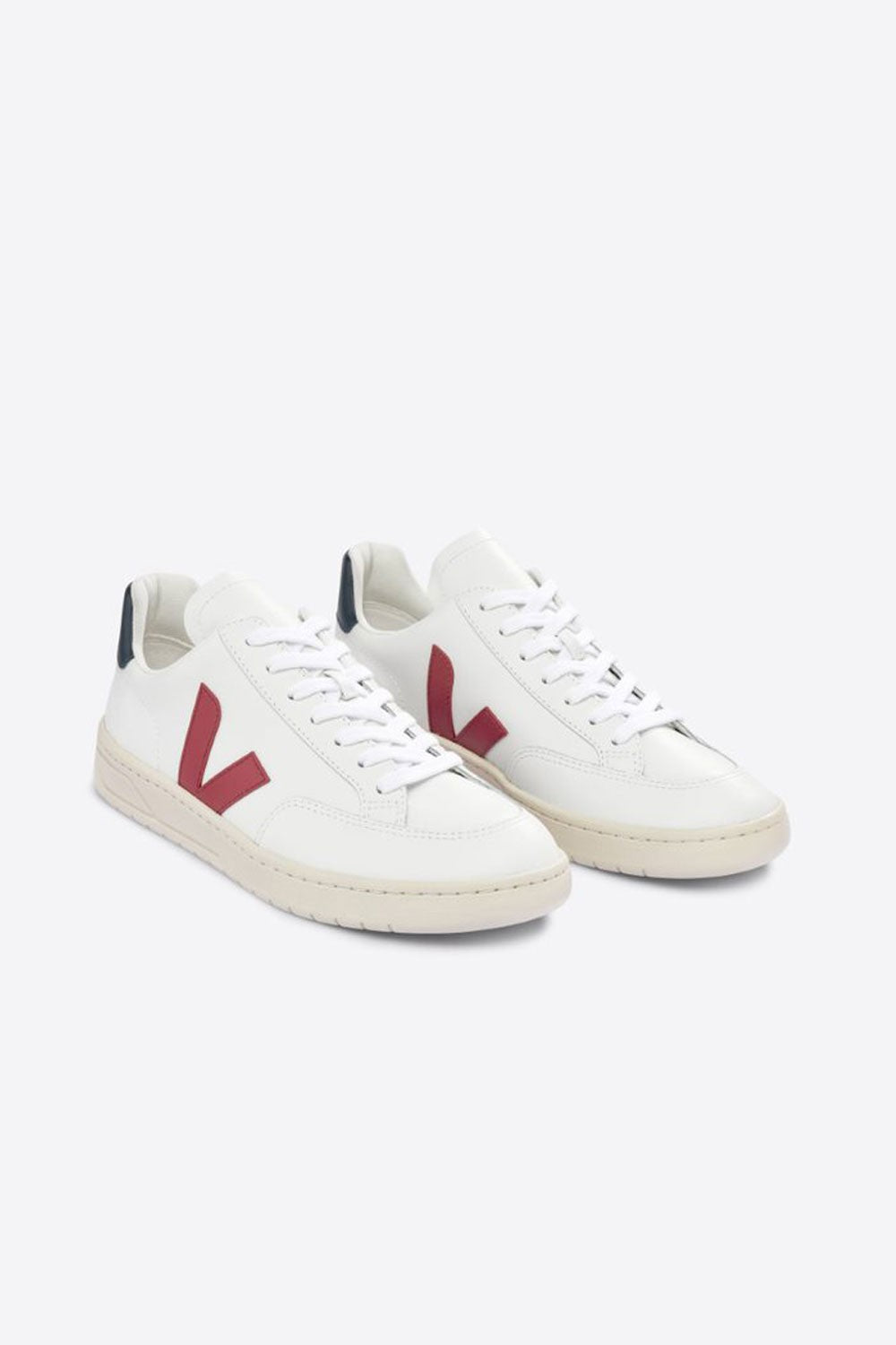 V 12 White Marsala Nautico Leather Sneakers